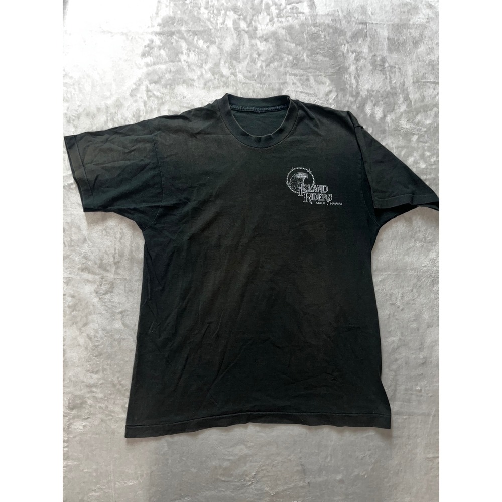Island Riders Maui Hawaii Motorcycle Graphic T Shirt Mens‎ Black Short Sleeve XL